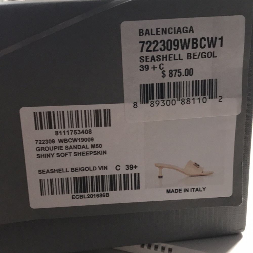 New Balenciaga Groupie BB Logo Slide Sandal (Women) Size EU 39.5 - Picture 17 of 17
